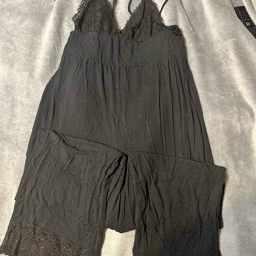 Victoria's Secret Black Lace Chemise sleep romper. Great shape